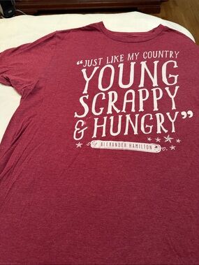 Hamilton Maroon Short-Sleeve Graphic Tee with White Print